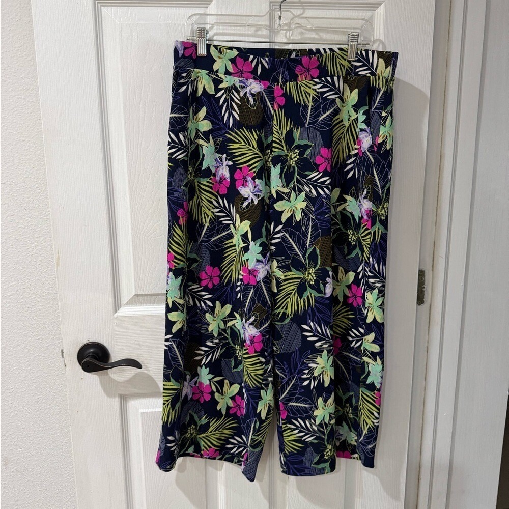 77 Park‎ Sz L Floral Print Wide-Leg Ankle Pants - Worn Once